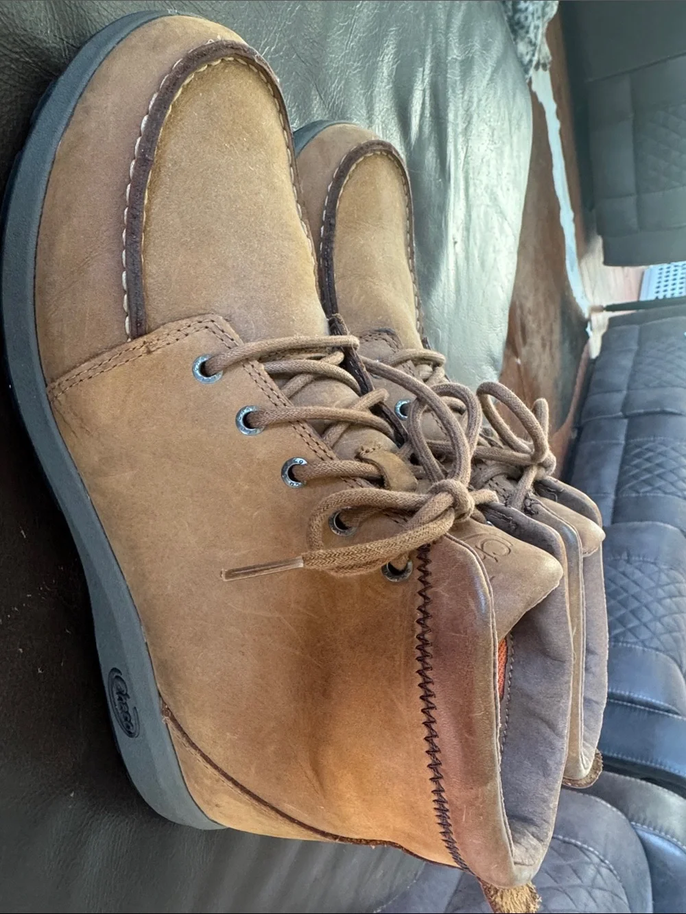Chaco Tan Brown Leather Lace-Up Boots